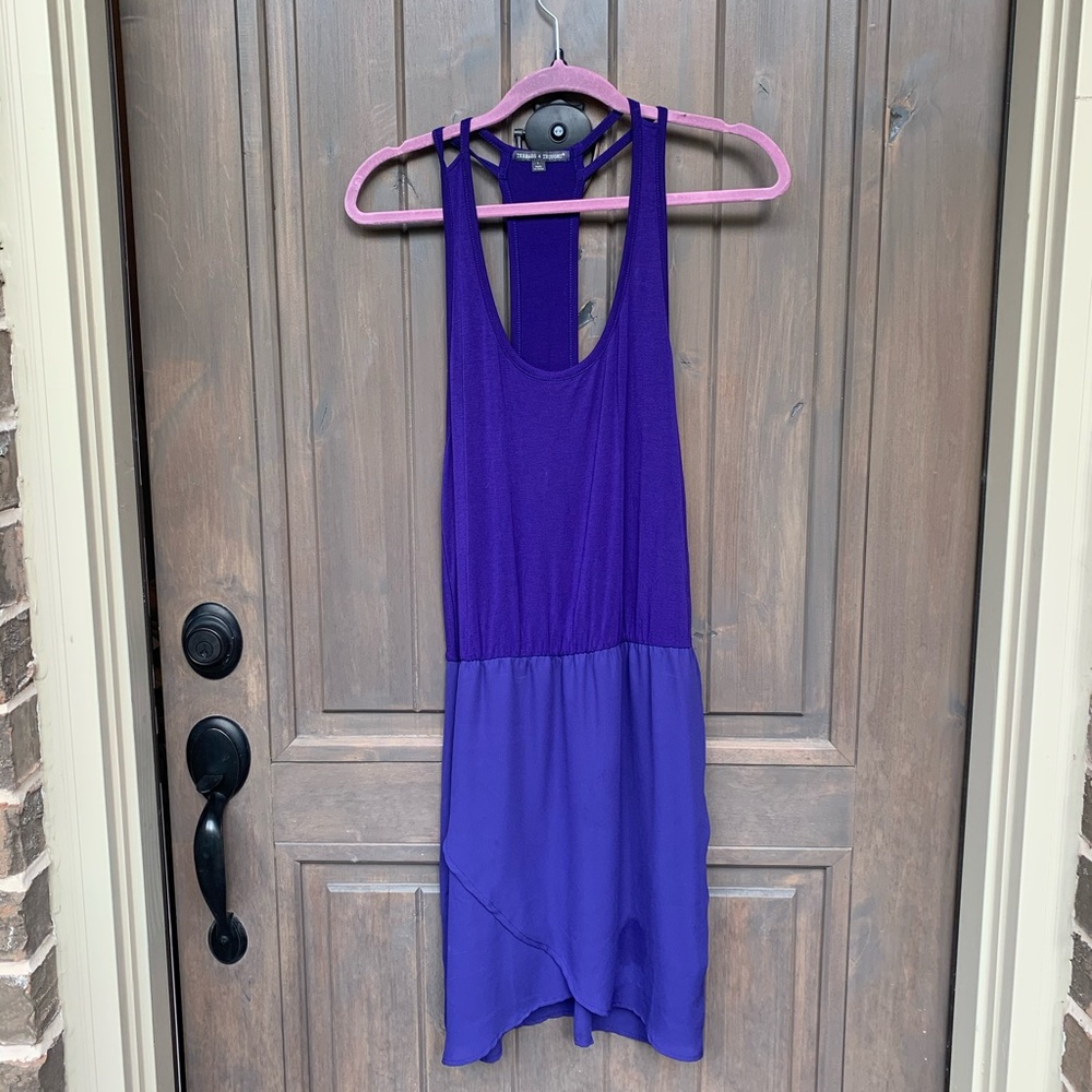 Purple knit lined dress size medium.